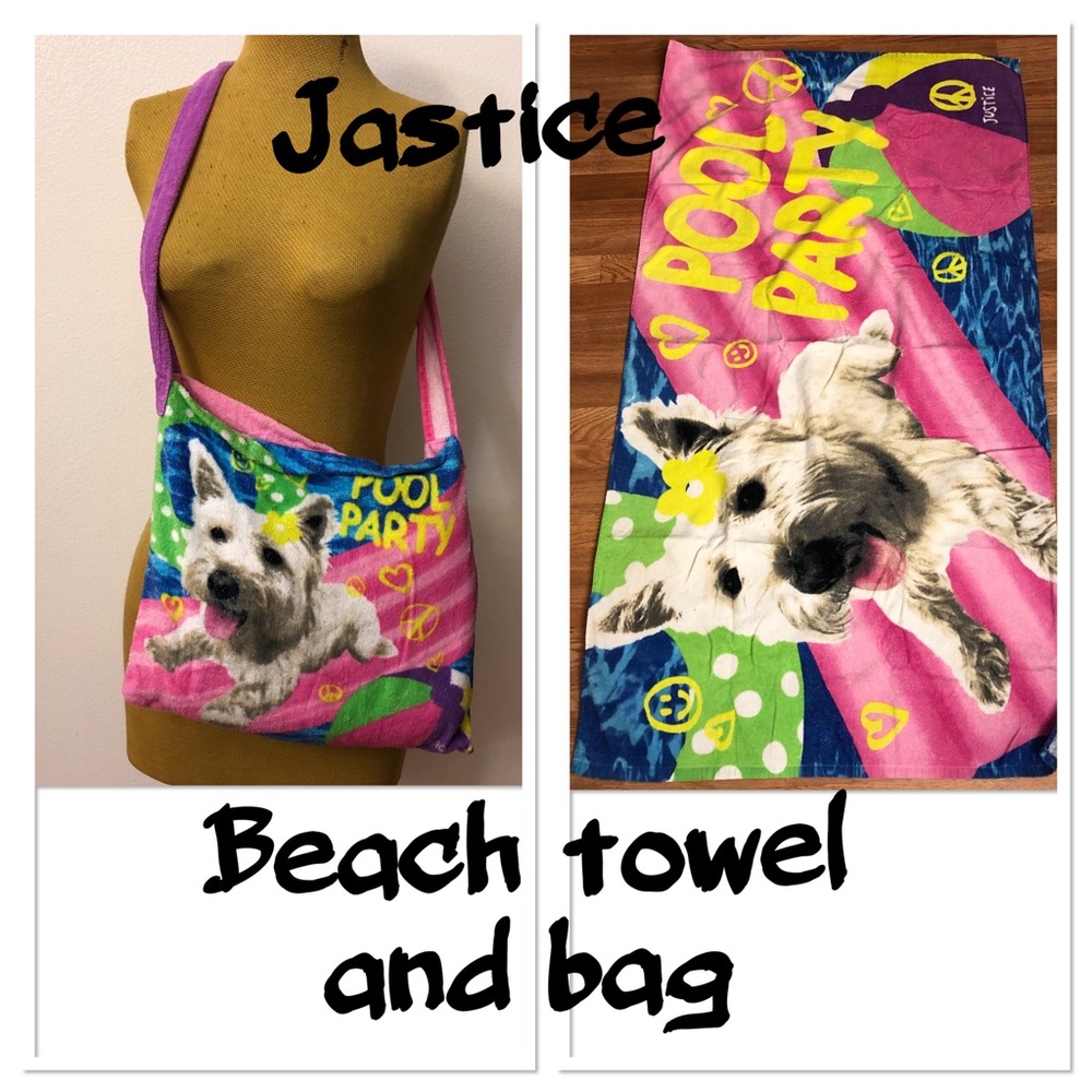 Jastice Beach towel and bag 100% cotton